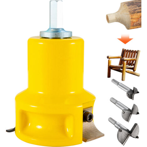 Mophorn Cortador de espiga, 1,5" / 38 mm de diámetro, cortador de muebles de troncos de aluminio y acero de primera calidad, con cuchillas curvadas dobles y tornillos de botón, para principiantes