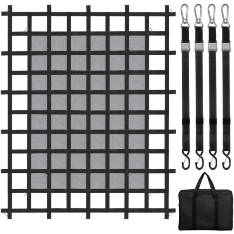 Mophorn Costo netto, 72 in x 57 in, rete per cassone di camion resistente, con 4 cinghie regolabili, moschettoni e ganci a S, per pick-up, jeep, SUV, barca