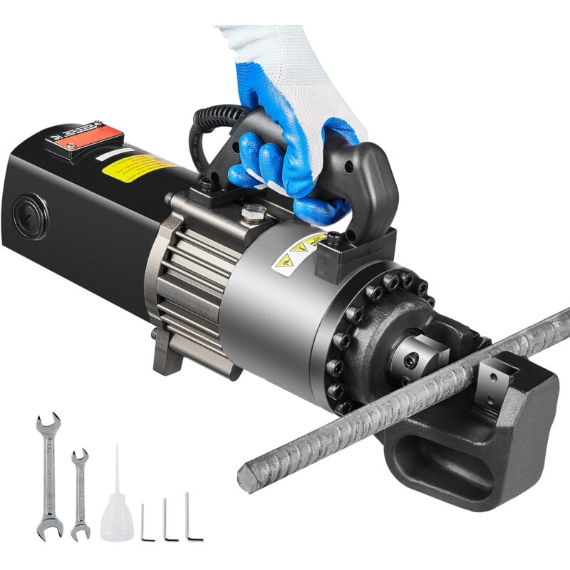 Mophorn - Coupe-barres hydraulique électrique, 2000 w, coupe les barres d'armature de 25 mm en 3,5 s, coupe-acier portable avec bidon d'huile,