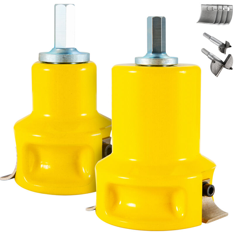 Mophorn - Coupe-tenon 1'/25,4 mm et 2'/50,8 mm de diamètre. Avec deux lames incurvées et vis à bouton. Aluminium et acier de qualité supérieure. Kit