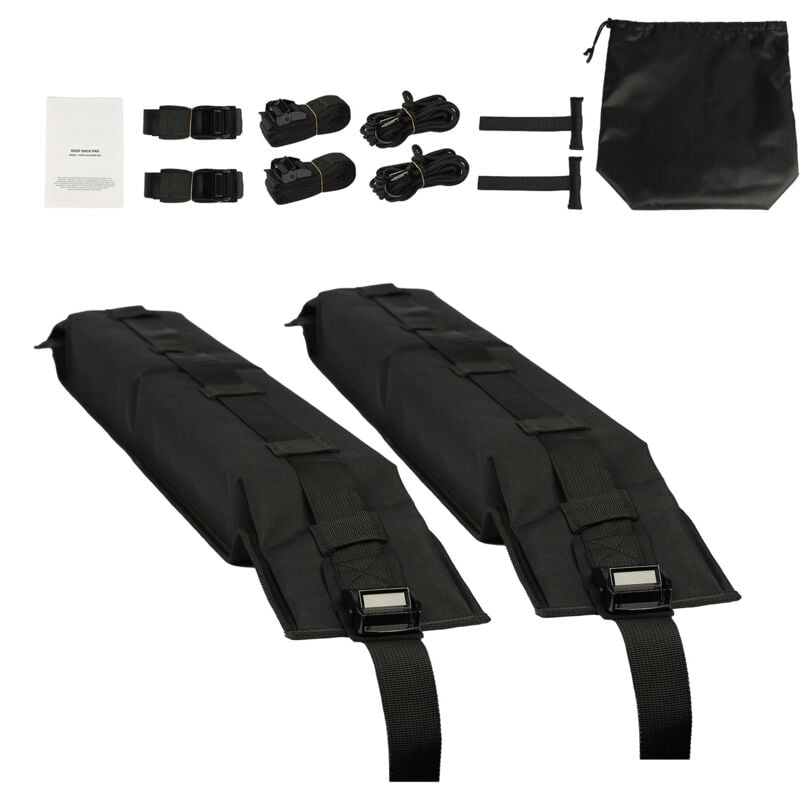 Coussinets de toit souples, 31,5' universels pour voiture, capacité de 176 lb pour bagages, kayak, porte-bagages avec 4 sangles d'arrimage, 2 sangles