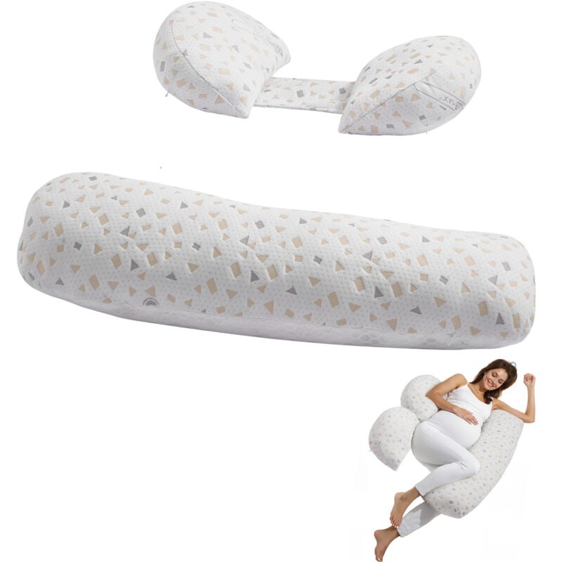 Mophorn - Coussins de grossesse – Coussin de maternité réglable, conçu pour les femmes enceintes. Coussin de corps moelleux avec housse amovible et