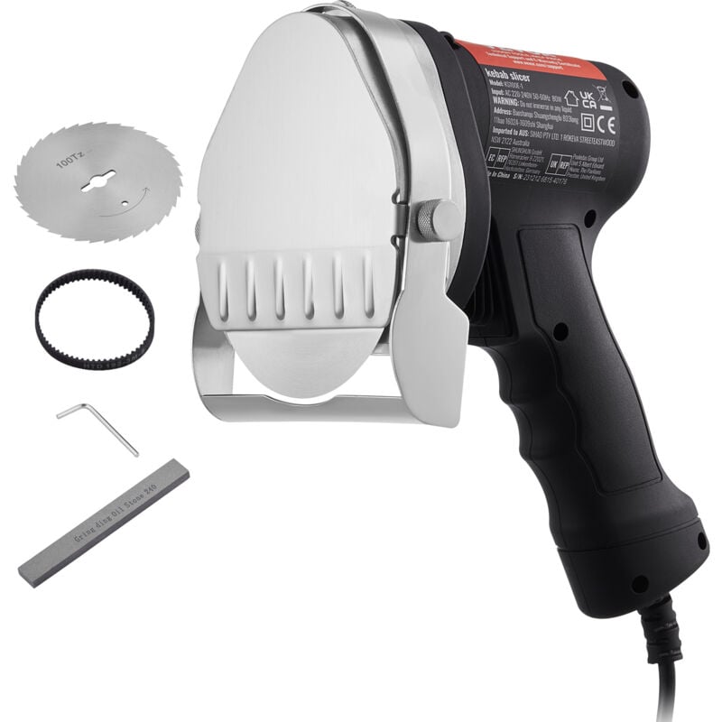 VEVOR Couteau a Kebab Electrique 80 W, Trancheuse a Viande Turc Shawarma Döner Kebab Commerciale en Inox, Coupe-gyro avec 2 Lames Diametre 100 mm,
