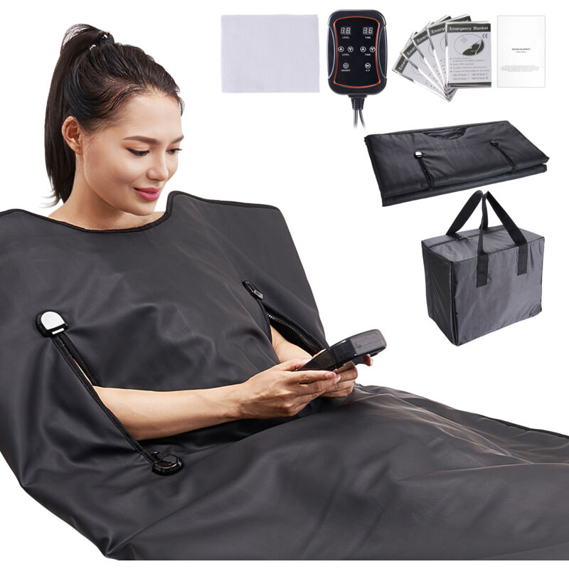 Mophorn - Couverture de sauna - Chauffage infrarouge lointain avec trous pour les bras pour une détoxification efficace et une perte de poids