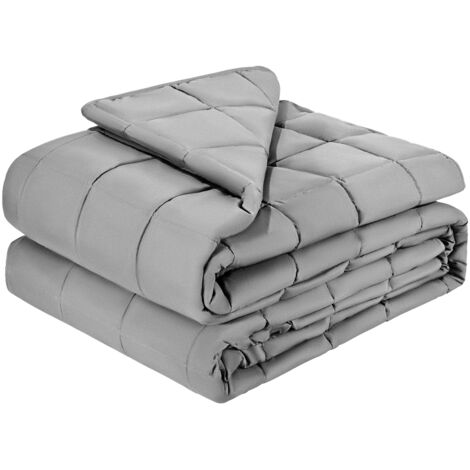 Mophorn Couverture Lestée 11,5 kg 223,5x264 cm Toutes Saisons Respirante, avec Perles de Verre, Adaptée aux Personnes 113-140 kg, pour Réduire Anxiété et Stress, Favoriser un Sommeil Réparateur, Gris
