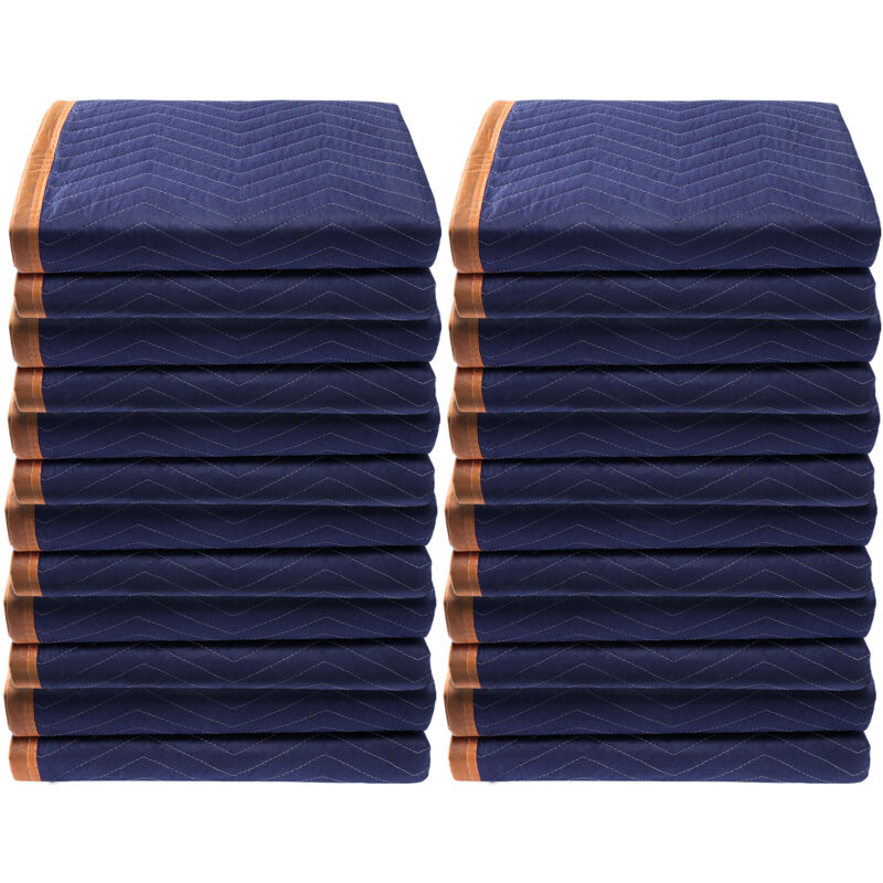 Mophorn - Couvertures de déménagement 80' x 72' 35 lb/douzaine Paquet de 12 Coton non tissé et recyclé professionnel Coussinets de déménagement