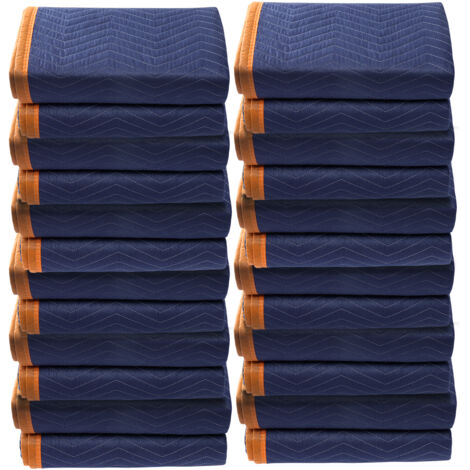 Mophorn Couvertures de déménagement , 80" x 72", 65 lb/dz, paquet de 12, couvertures d'emballage professionnelles en coton non tissé et recyclé, coussinets de déménagement robustes
