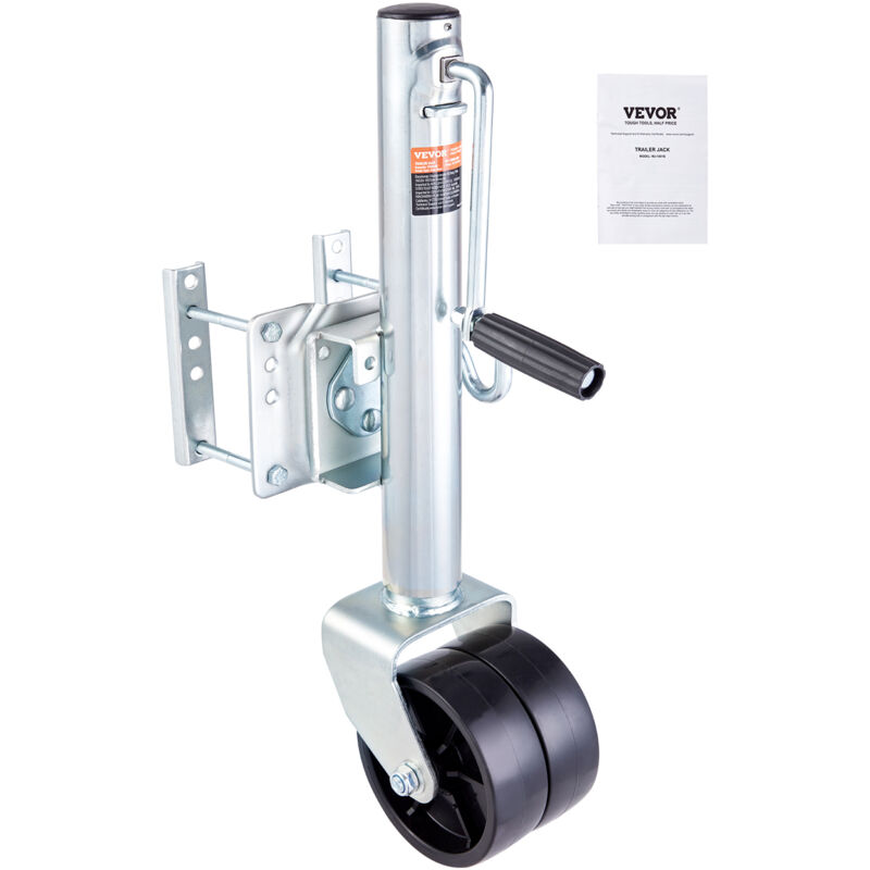 Vevor Cric de Remorque pour Bateau, Charge 681 kg Roue Jockey de Remorque avec Roues en pp et Poignee pour Soulever Remorque de Camping-car,Remorque