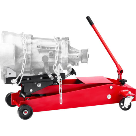 Mophorn Cric de transmission à profil bas, capacité de 450 kg, avec hauteur de levage ajustable de 16 à 64 cm, équipé de roues avant pivotantes à 360° et d'un support pour boîte de vitesse