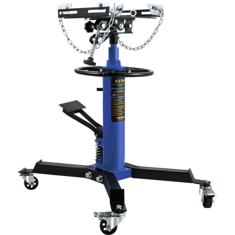 Vevor Cric de Transmission Hydraulique 85-170 cm Verins de Transmission Telescopique 0,5T Cric de Transmission Telescopique avec 4 Roulettes & Anneau