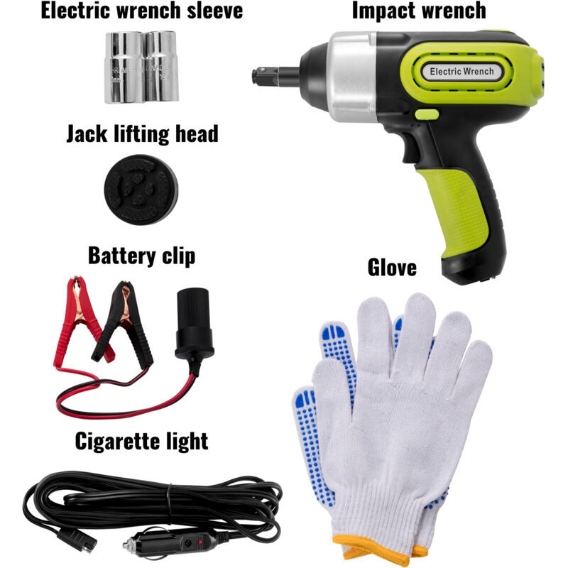 Cric de voiture électrique de 5 tonnes, cric de sol hydraulique avec clé à chocs, lumière led, capacité de levage de 155-530mm, outil de réparation
