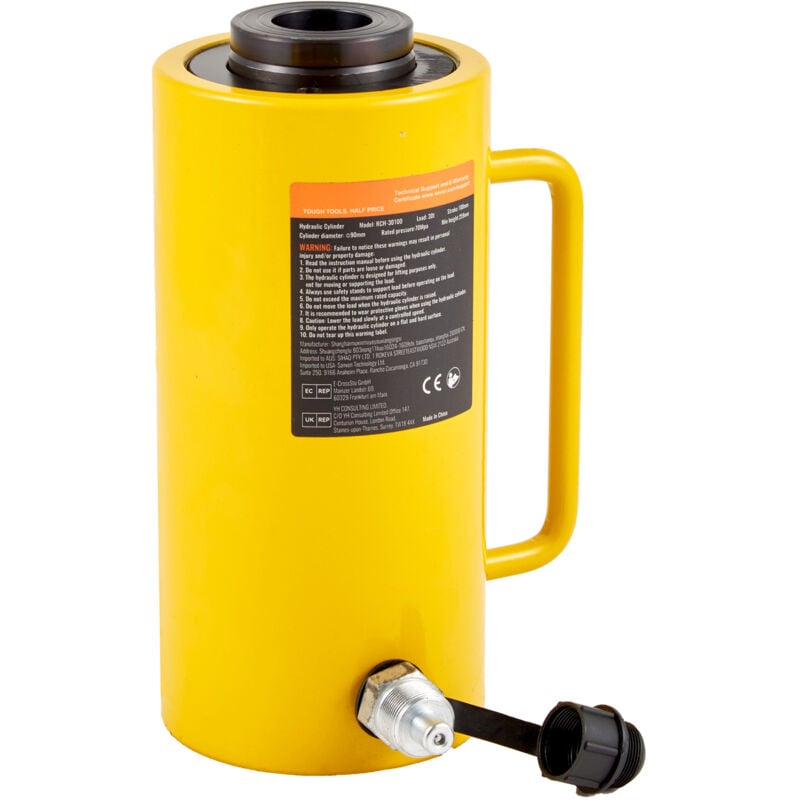 Cric hydraulique creux de 30 tonnes à course de 4 pouces, outil de pliage de carrosserie automobile durable et industriel de 66 000 lb - Mophorn