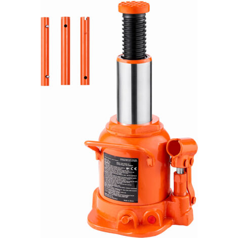 Mophorn Cric hydraulique pour bouteille, 20 tonnes/44092 lb, cric soudé avec plage de levage de 6,69" à 12,6" et poignée en 3 sections, pour voiture, réparation automobile et utilisation industrielle