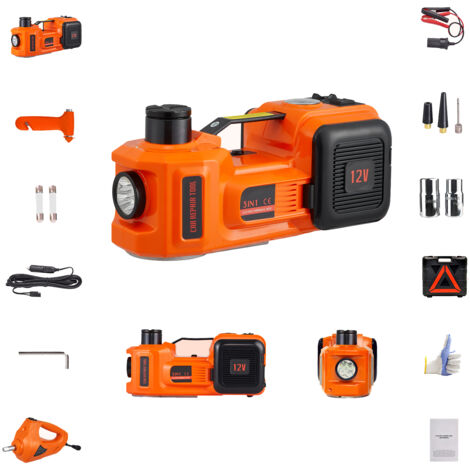 Mophorn Cric idraulico elettrico per auto da 5 tonnellate 12V con pompa di gonfiaggio con avvitatore a percussione