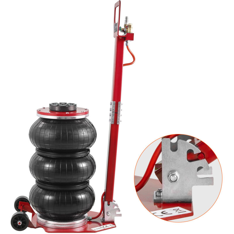 Mophorn Air Jack, 3 Ton/6600 lbs, Triple Bag Air Jack, Six Steel Pipes, Lifts to 17.7 », Fast 3-5 s Pneumatic Jack, Adjustable Long Handle, for Cars,