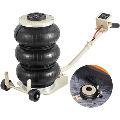 Mophorn Cric pneumatique triple sac 3 tonnes pour voiture SUV 140-450 mm Cric de Levage Pneumatique 0,8-1,0 MPa Cric Gonflable 3 Coussins d’Air Levage Rapide Facile