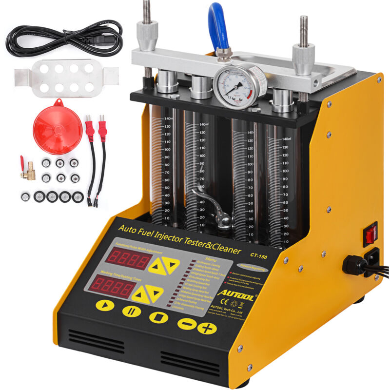 Mophorn - CT150 Fuel Injector Cleaner & Tester 2000ml Tank 4/6 Cylinder Ultrasonic Wave Automotive Fuel Cleaning Tool 220V
