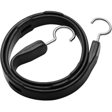 Mophorn Cuerda elástica plana de 40 pulgadas, correas negras resistentes de 20 mm con ganchos en S de acero, cuerda elástica elástica de 4 piezas para carga, lonas, camiones y tiendas de campaña
