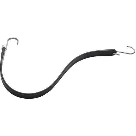 Mophorn - Cuerda elástica plana de 50 piezas, 19,8 mm, resistente, con ganchos en forma de S de acero, cuerda elástica de 21", para carga, lonas, camiones, tiendas de campaña, color negro