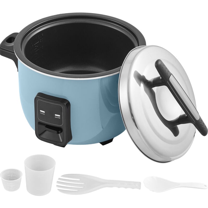 Mophorn Cuiseur à riz commercial, 13 litres, 60 tasses, pot intérieur antiadhésif, cuisson rapide et maintien au chaud 24 heures, palette et tasse à