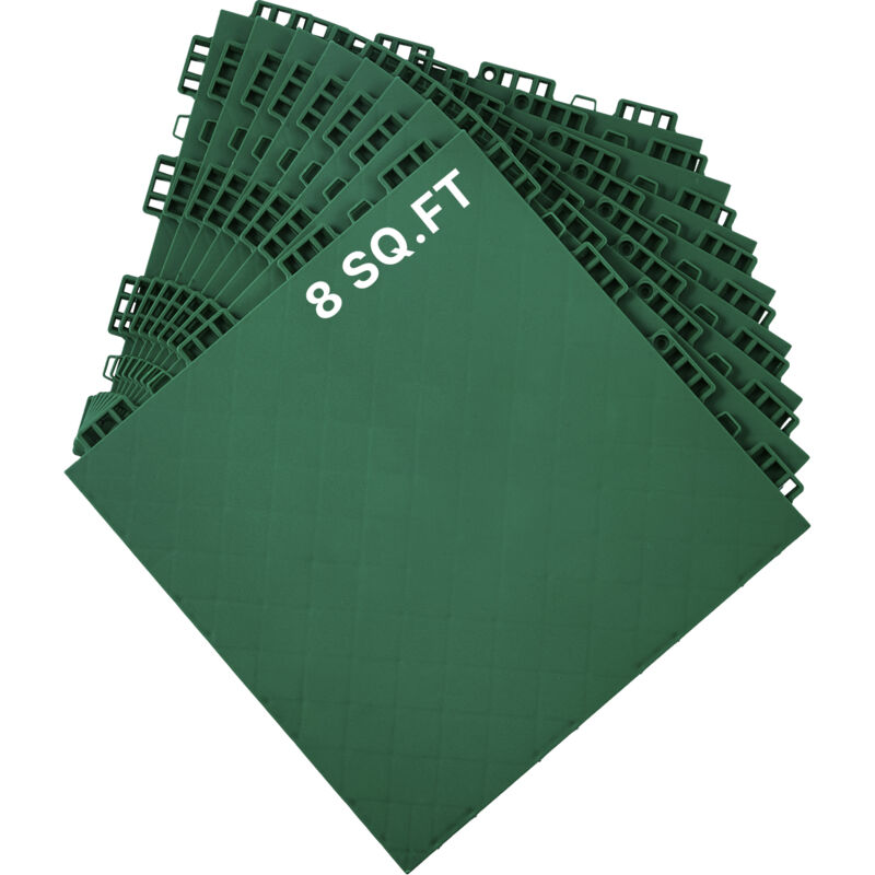 Mophorn - Dalles de hockey Dryland - 8 pièces de 12 x 12 po. Une surface de piste d'entraînement et de danse polyvalente, idéale pour le tir (vert, 8