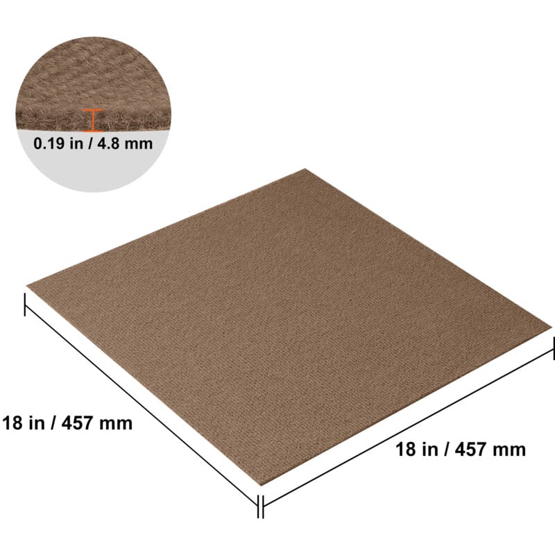 Mophorn Dalles de moquette autocollantes 18"x18" à décoller et coller, douces et rembourrées, faciles à installer soi-même pour chambre à coucher,