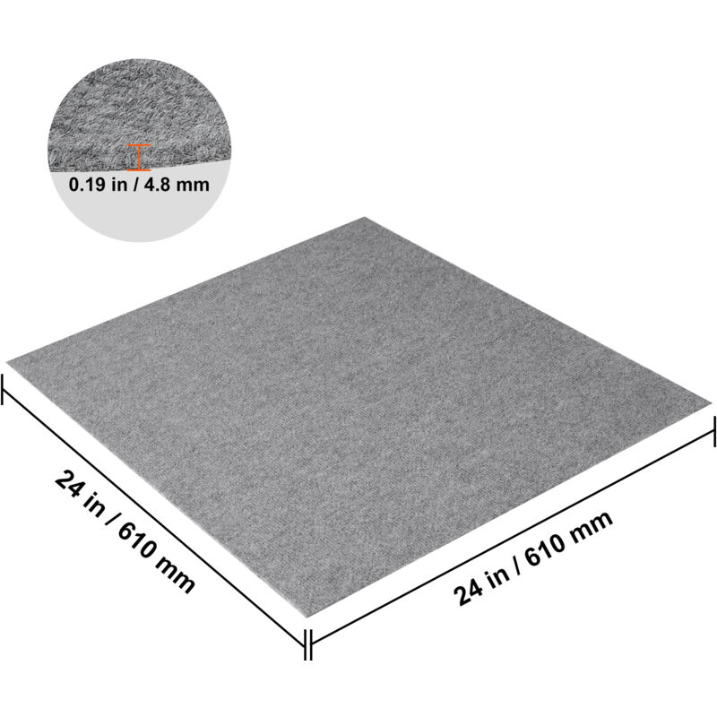 Dalles de moquette autocollantes 24'x24' à décoller et coller, douces et rembourrées, faciles à installer soi-même pour chambre à coucher, salon,