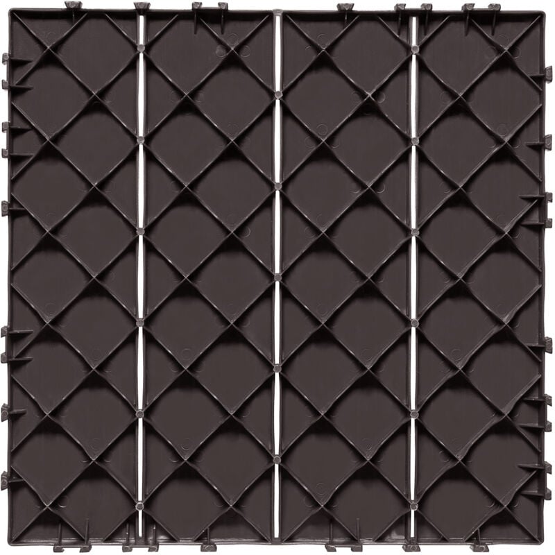 Dalles de terrasse emboîtables, lot de 10, 30,5 x 30,5 cm, 10 pi2, revêtement de sol extérieur en plastique imperméable pour toutes les conditions