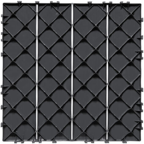 Mophorn Dalles de terrasse emboîtables, lot de 36, 30,5 x 30,5 cm, 36 pi². Revêtement de sol extérieur en plastique imperméable pour toutes les conditions météorologiques. Idéal pour terrasse