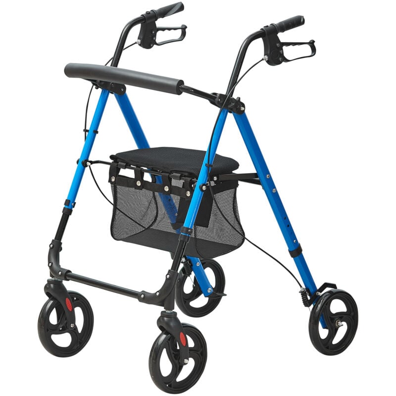 Déambulateur pour personnes âgées et adultes, déambulateur pliable en aluminium léger avec siège et poignée réglables, déambulateur de mobilité