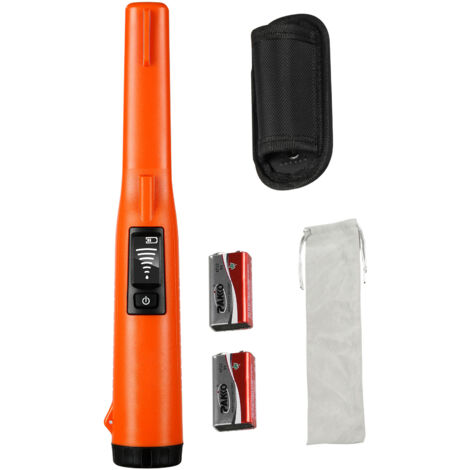 Mophorn Detector de metales Pinpointer, IP68 impermeable, profundidad de detección de 4,5", pantalla LCD, 3 modos, con funda y batería de 9 V, para caza de tesoros