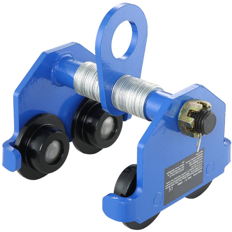 Diable, capacité de charge 2200 lb/1 tonne, camion à poutre poussée avec deux roues, réglable pour largeur de bride de poutre en i de 2,5 à 7 pouces,