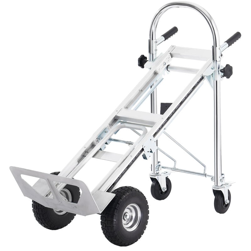 Mophorn - Diable en aluminium 4 en 1 , capacité de 1 000 lb, chariot pliable convertible robuste, chariot utilitaire avec roues en caoutchouc,