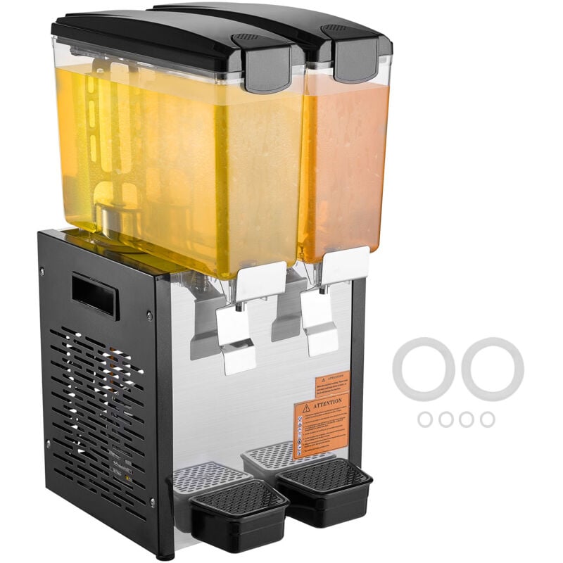 Distributeur de boissons commerciales, 2 réservoirs de 10 l chacun, distributeur de jus, machine à thé glacé en acier inoxydable 270 w avec plage de