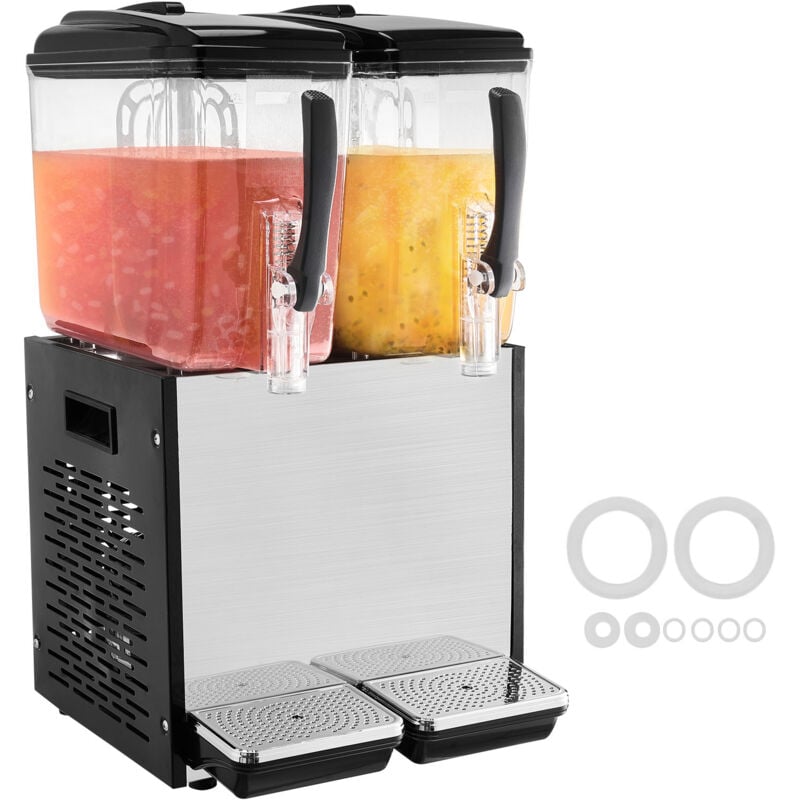 Distributeur de boissons commerciales, 2 réservoirs de 12 l chacun, distributeur de jus 286 w, machine à boissons glacées en acier inoxydable avec