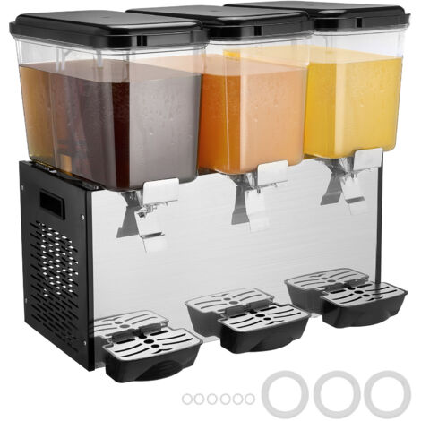 Mophorn Distributeur de Boissons Commerciales, 3 Réservoirs de 18 L par Réservoir, Distributeur de Jus en Acier Inoxydable 512 W avec Température de Refroidissement de 45 °F à 54 °F