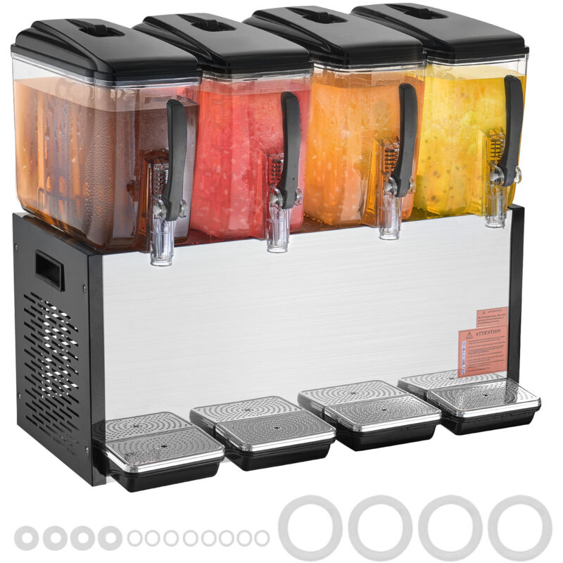 Distributeur de boissons commerciales, 4 réservoirs de 12 l par réservoir, distributeur de jus en acier inoxydable 510 w avec température de