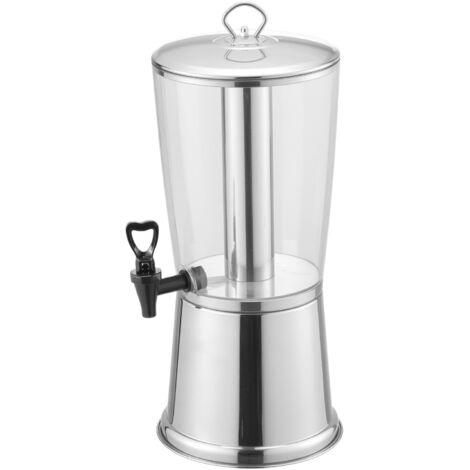Mophorn Distributore di Bevande da 8 L per Eventi, Contenitore in Acciaio Inox e Plastica con Rubinetto e Scomparto per Ghiaccio, Ideale per Tè, Limonata, Succo e Acqua, Perfetto per Ristoranti
