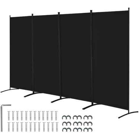 Mophorn Divisorio per ambienti a 4 pannelli, schermo pieghevole per la privacy, divisorio portatile per la separazione degli ambienti, divisorio indipendente per ufficio, camera da letto, studio, nero