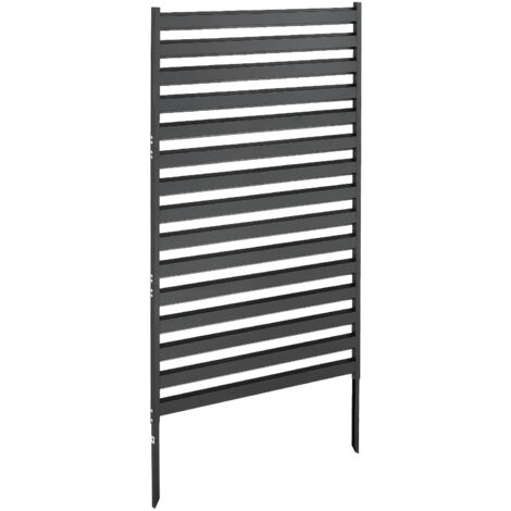 Mophorn Divisorio per Privacy in Metallo 96,5 x 152,4 cm con Altezza Regolabile, Pannello Autoportante in Acciaio Zincato per Esterni, Ideale per Giardino, Cortile e Piscina, Colore Nero