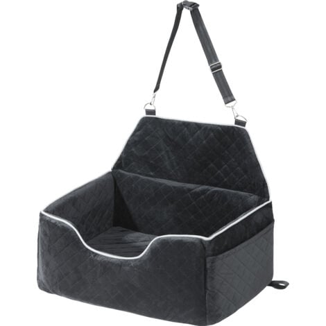 Mophorn Dog Car Seat, Dog Booster Seat for Car with A Storage Pocket, Pet Car Seat with Clip-On Safety Leash, Sponge Filling, Dog Car Bed for Medium & Large Dog up to 55 lbs, Black