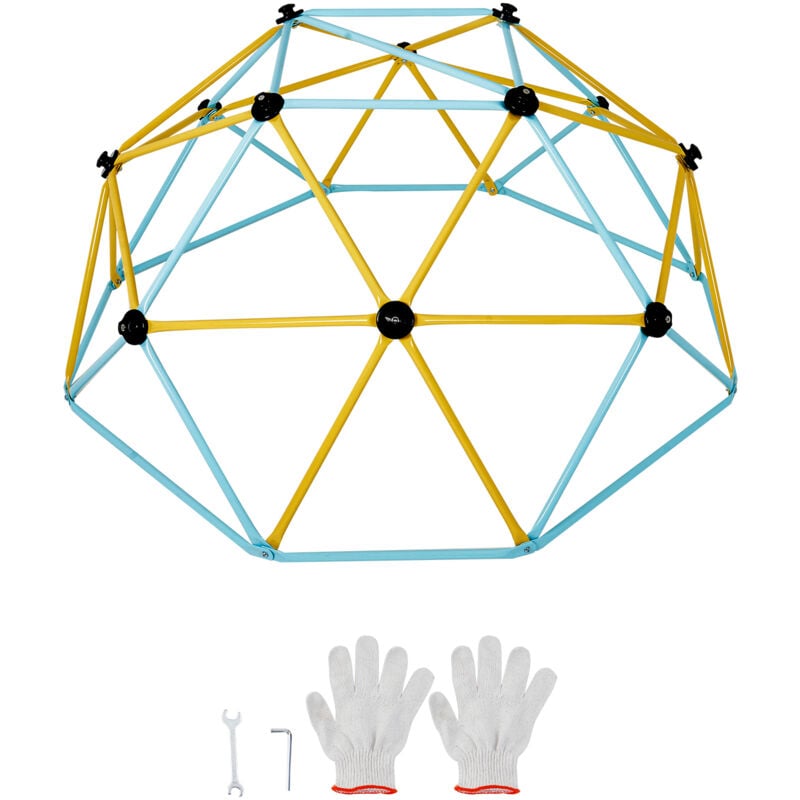 Dôme d'escalade de 1,8 m, centre de jeu d'escalade à dôme géométrique supporte 272,2 kg pour les enfants de 3 à 9 ans, assemblage facile. Idéal pour