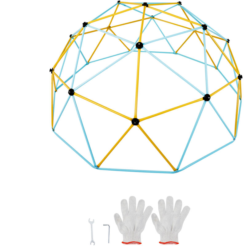 Mophorn Dôme d'escalade de 3,7 m, centre de jeu d'escalade à dôme géométrique supportant 340 kg pour les enfants de 3 à 10 ans, assemblage facile.