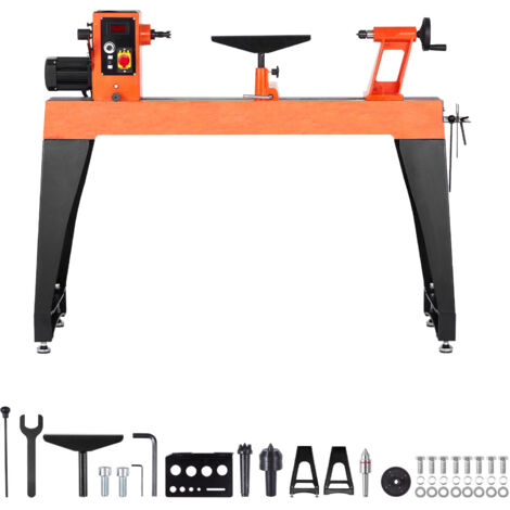 Mophorn Drechselbank mit 2 PS, variable Drehzahl von 0 bis 3200 U/min, Werkbank 457x1020 mm, Drehmaschine für mittlere bis große Holzarbeiten