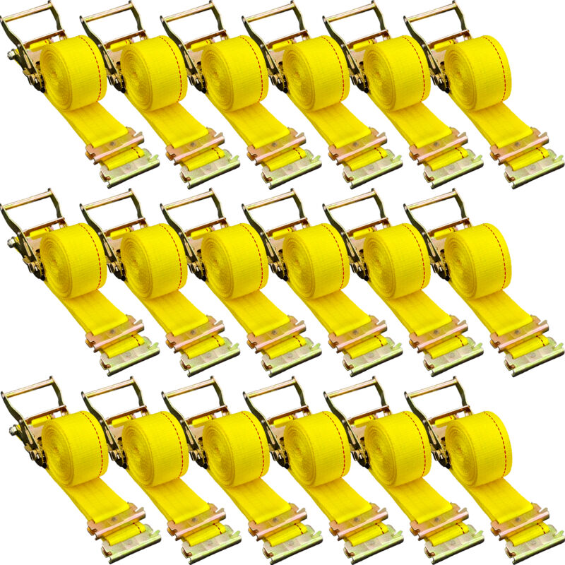 Mophorn - vevor E-Track Ratchet Strap, 18 Pack 2' x 15' e Track Straps 4400 lbs Breaking Strength, with Polyester Webbing & Spring Fitting &