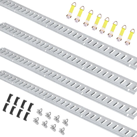 Mophorn E Track Tie-Down Rail Kit, 24PCS 5' E-Tracks Set Includes 8 Steel Rails & 8 O-Ring Anchors & 8 Tie-Offs with D-Ring, Versatile Securing Accessories for Cargo Motorcycles Bikes, 2000 lbs Load