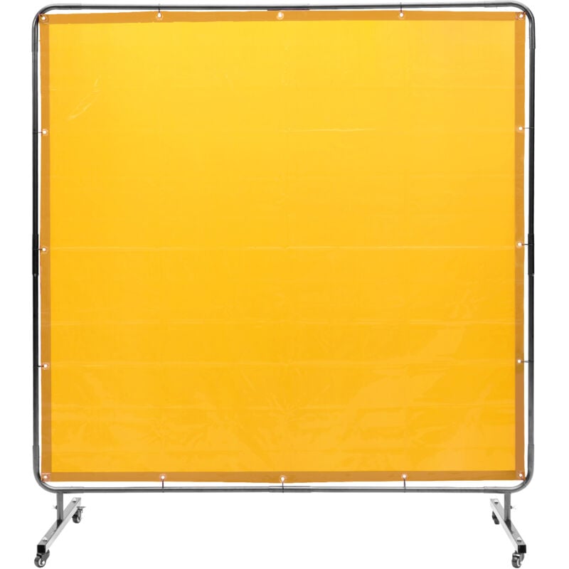 Mophorn - cran de soudage 6' x 6' avec cadre, écran de protection en vinyle résistant aux flammes sur 4 roues pivotantes (2 verrouillables), mobile