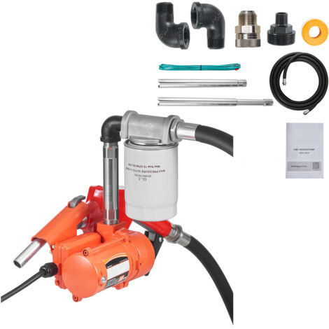 Mophorn Elektrische Kraftstoffpumpe, 12 V DC, 37 L/min, Set mit automatischer Abschalldüse, Förderschlauch, Überhitzungsschutz, Stromkabel, explosionsgeschützt, geeignet für Benzin, Diesel