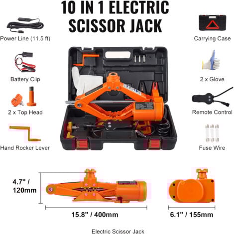 Mophorn Elektrischer Wagenheber 3 Ton Scherenheber für Autoreparatur Werkzeug