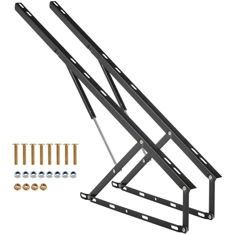 Lévateur de lit, taille de lit 59x71 po, capacité de 154 lb, kit de lit mural à monter soi-même, support de levier pneumatique, robuste, lit mural